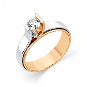 Кольцо из комбинированного золота Мастер Бриллиант с бриллиантом 20M1-406483-01-00 фото