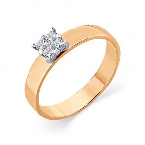 Кольцо из комбинированного золота Мастер Бриллиант с бриллиантом 20M1-407777-00-00 фото