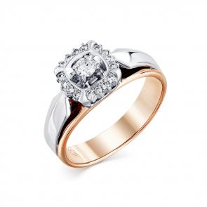 Кольцо из комбинированного золота Мастер Бриллиант с бриллиантом 20M1-407905-00-00 фото