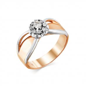 Кольцо из комбинированного золота Мастер Бриллиант с бриллиантом 20M1-407908-00-00 фото