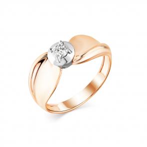 Кольцо из комбинированного золота Мастер Бриллиант с бриллиантом 20M1-408009-00-00 фото