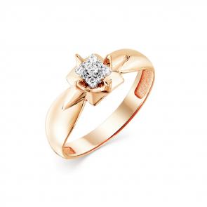 Кольцо из комбинированного золота Мастер Бриллиант с бриллиантом 20M1-408025-00-00 фото