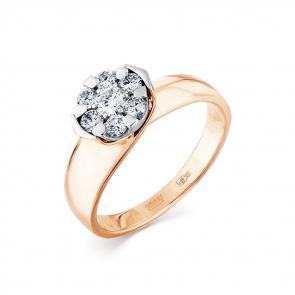 Кольцо из комбинированного золота Мастер Бриллиант с бриллиантом 20M1-408071-00-00 фото