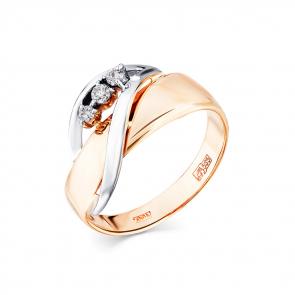 Кольцо из комбинированного золота Мастер Бриллиант с бриллиантом 20M1-408139-00-00 фото