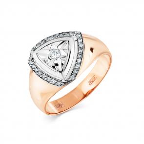 Кольцо из комбинированного золота Мастер Бриллиант с бриллиантом 20M1-408186-00-00 фото