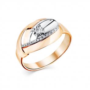 Кольцо из комбинированного золота Мастер Бриллиант с бриллиантом 20M1-408187-00-00 фото