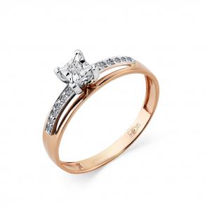 Кольцо из комбинированного золота Мастер Бриллиант с бриллиантом 20M1-408336-00-00 фото