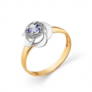 Кольцо из комбинированного золота Мастер Бриллиант с бриллиантом и танзанитом 20M1-408362-00-31 фото