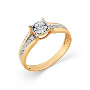 Кольцо из комбинированного золота Мастер Бриллиант с бриллиантом 20M1-408397-00-00 фото