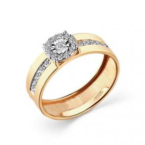 Кольцо из комбинированного золота Мастер Бриллиант с бриллиантом 20M1-408603-00-00 фото