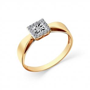 Кольцо из комбинированного золота Мастер Бриллиант с бриллиантом 20M1-408641-00-00 фото