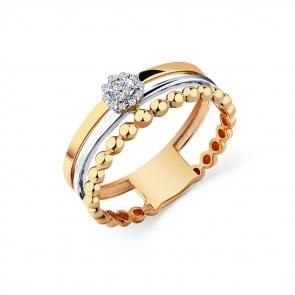 Кольцо из комбинированного золота Мастер Бриллиант с бриллиантом 20M1-408747-00-00 фото