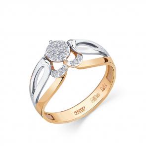 Кольцо из комбинированного золота Мастер Бриллиант с бриллиантом 20M1-408809-00-00 фото