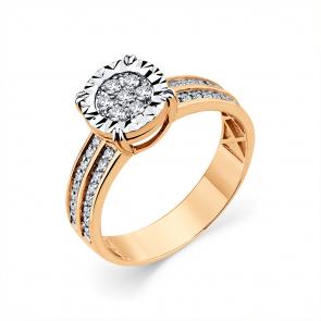 Кольцо из комбинированного золота Мастер Бриллиант с бриллиантом 20M1-408943-00-00 фото