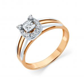 Кольцо из комбинированного золота Мастер Бриллиант с бриллиантом 20M1-409140-00-00 фото