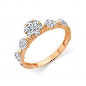 Кольцо из комбинированного золота Мастер Бриллиант с бриллиантом 20M1-409255-70-00 фото