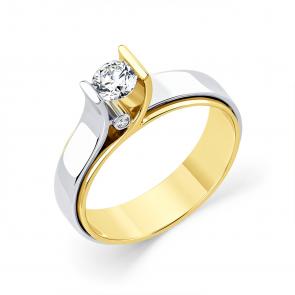 Кольцо из комбинированного золота Мастер Бриллиант с бриллиантом 20M1-506483-01-00 фото