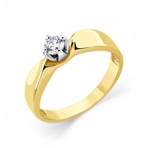 Кольцо из комбинированного золота Мастер Бриллиант с бриллиантом 20M1-507011-00-00 фото