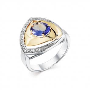 Кольцо из комбинированного золота Мастер Бриллиант с бриллиантом и танзанитом 20M1-507933-00-31 фото