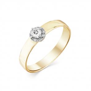 Помолвочное кольцо из комбинированного золота Мастер Бриллиант с бриллиантом 20M1-508070-00-00 фото