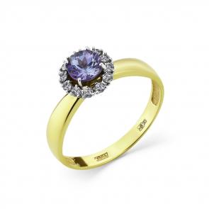 Кольцо из комбинированного золота Мастер Бриллиант с бриллиантом и танзанитом 20M1-508174-00-31 фото