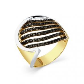 Кольцо из комбинированного золота Мастер Бриллиант с чёрным бриллиантом 20M1-508596-00-48 фото