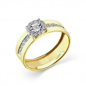 Кольцо из комбинированного золота Мастер Бриллиант с бриллиантом 20M1-508603-00-00 фото