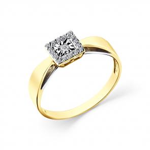 Кольцо из комбинированного золота Мастер Бриллиант с бриллиантом 20M1-508641-00-00 фото