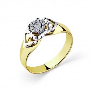 Кольцо из комбинированного золота Мастер Бриллиант с бриллиантом 20M1-508686-00-00 фото