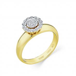 Кольцо из комбинированного золота Мастер Бриллиант с бриллиантом 20M1-508810-00-00 фото