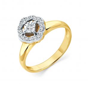 Кольцо из комбинированного золота Мастер Бриллиант с бриллиантом 20M1-509136-00-00 фото