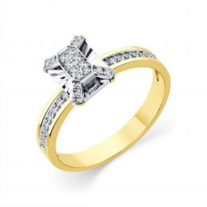 Кольцо из комбинированного золота Мастер Бриллиант с бриллиантом 20M1-509144-00-00 фото