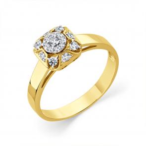 Кольцо из комбинированного золота Мастер Бриллиант с бриллиантом 20M1-509150-00-00 фото