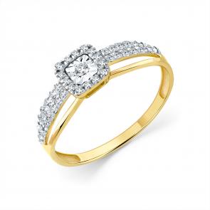 Кольцо из комбинированного золота Мастер Бриллиант с бриллиантом 20M1-509248-70-00 фото