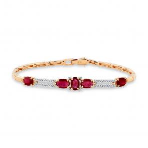 Браслет из комбинированного золота Мастер Бриллиант с бриллиантом и рубином 20M10-420163-00-03 фото