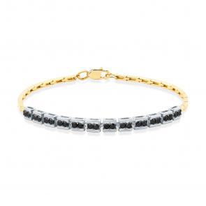Браслет из комбинированного золота Мастер Бриллиант с чёрным бриллиантом 20M10-520290-00-48 фото