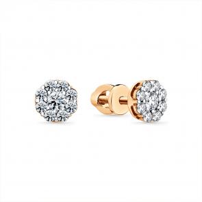 Серьги из комбинированного золота Мастер Бриллиант с бриллиантом 20M2-402078-00-00 фото