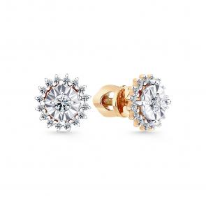 Серьги из комбинированного золота Мастер Бриллиант с бриллиантом 20M2-404200-00-00 фото