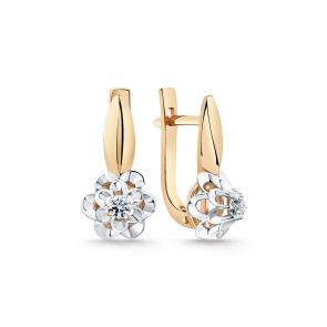 Серьги из комбинированного золота Мастер Бриллиант с бриллиантом 20M2-405069-00-00 фото