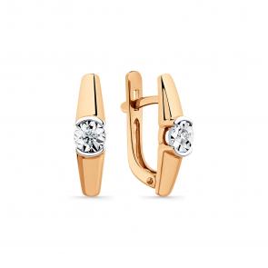 Серьги из комбинированного золота Мастер Бриллиант с бриллиантом 20M2-406922-00-00 фото
