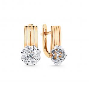 Серьги из комбинированного золота Мастер Бриллиант с бриллиантом 20M2-407693-00-00 фото