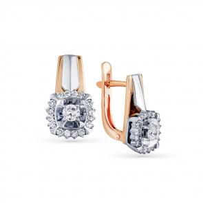 Серьги из комбинированного золота Мастер Бриллиант с бриллиантом 20M2-407905-00-00 фото