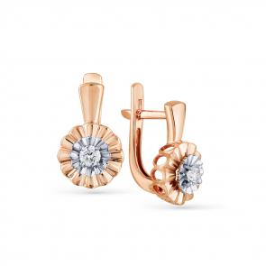 Серьги из комбинированного золота Мастер Бриллиант с бриллиантом 20M2-407909-00-00 фото