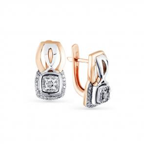 Серьги из комбинированного золота Мастер Бриллиант с бриллиантом 20M2-407911-00-00 фото