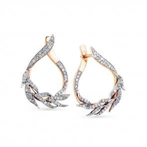 Серьги из комбинированного золота Мастер Бриллиант с бриллиантом 20M2-407929-00-00 фото