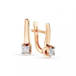 Серьги из комбинированного золота Мастер Бриллиант с бриллиантом 20M2-408026-01-00 фото