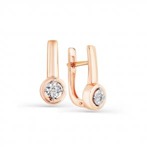 Серьги из комбинированного золота Мастер Бриллиант с бриллиантом 20M2-408033-01-00 фото