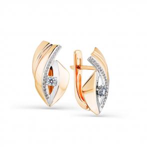 Серьги из комбинированного золота Мастер Бриллиант с бриллиантом 20M2-408135-00-00 фото