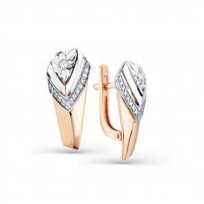 Серьги из комбинированного золота Мастер Бриллиант с бриллиантом 20M2-408186-00-00 фото