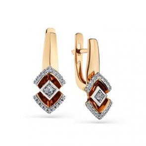 Серьги из комбинированного золота Мастер Бриллиант с бриллиантом 20M2-408368-00-00 фото
